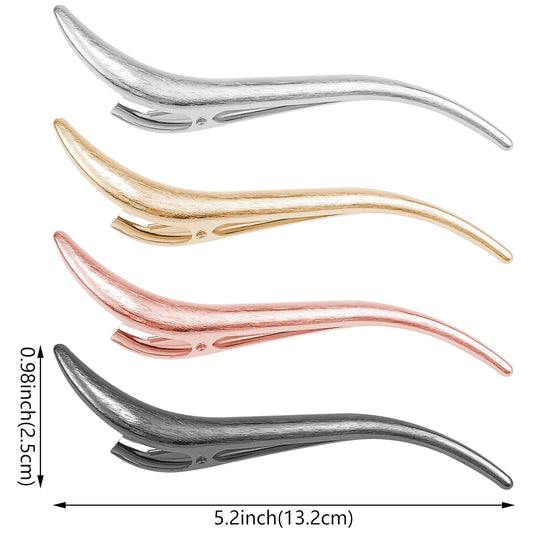 8 Pcs Large Metal Duckbill Hair Clips, 5 Inch Long Alligator Hair Pins French Twist Hair Barrette Strong Clamp Hairpins Spring Duckbill Hair Accessories for Women Thick Long Updo Hair Style