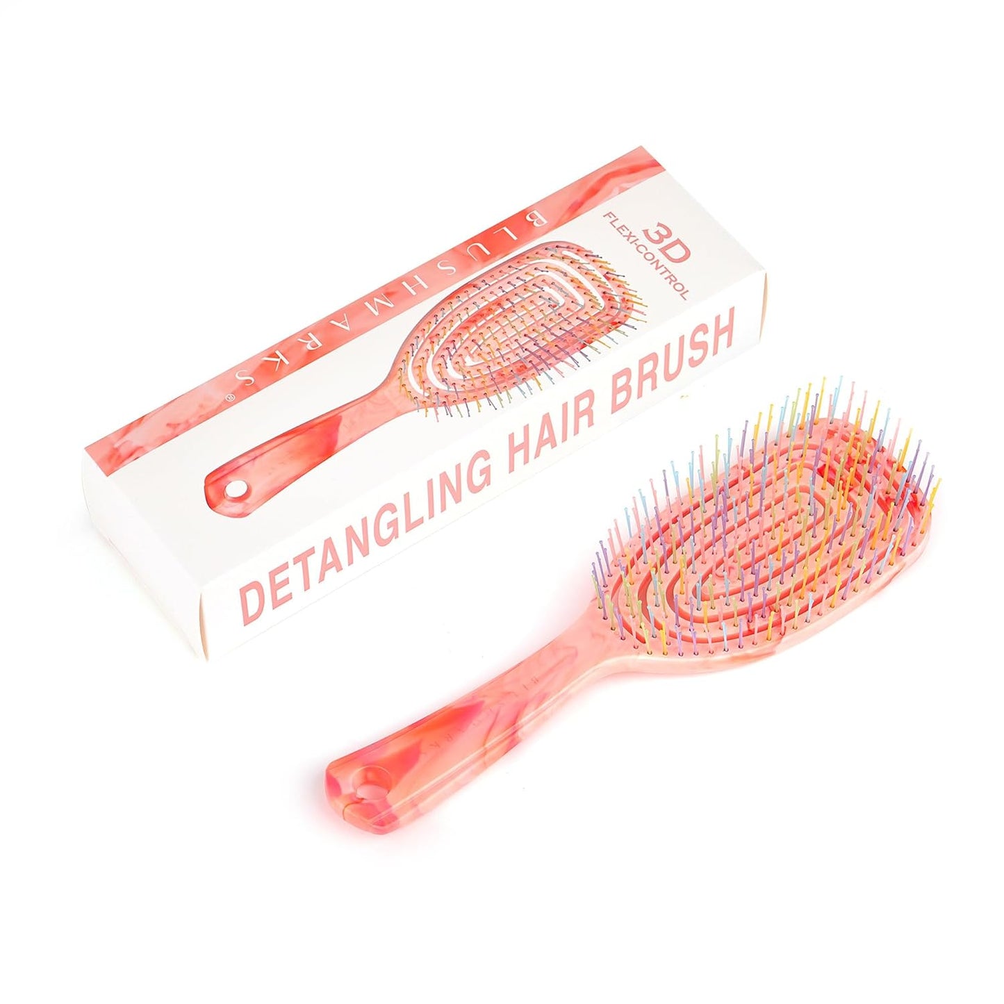Detangling Wet Hair Brush for Curly or Straight Hair, Vented Detangler Hairbrush with Double-Layered Ultra and Soft-Nylon Bristles for Wet or Dry Hair, Gift for Women Girls Kids