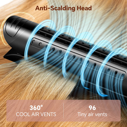 Airflow Styling, Hair Straightener, 1 Inch Curling Wand Cool Air Vent, 5 Temp, Universal Voltage