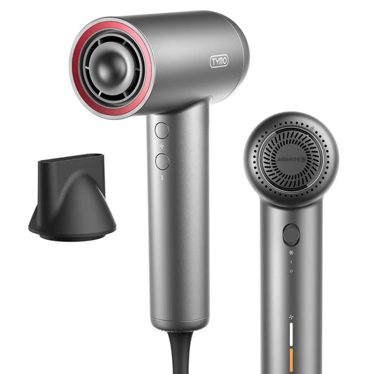 Ionic Hair Dryer, Professional 1500W High Speed for Fast Drying, Lightweight Blow Dryer with Low Noise, 4 Temps & 3 Speeds, Silver