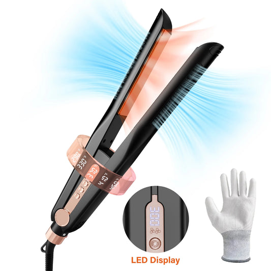 Airflow Styling, Hair Straightener, 1 Inch Curling Wand Cool Air Vent, 5 Temp, Universal Voltage