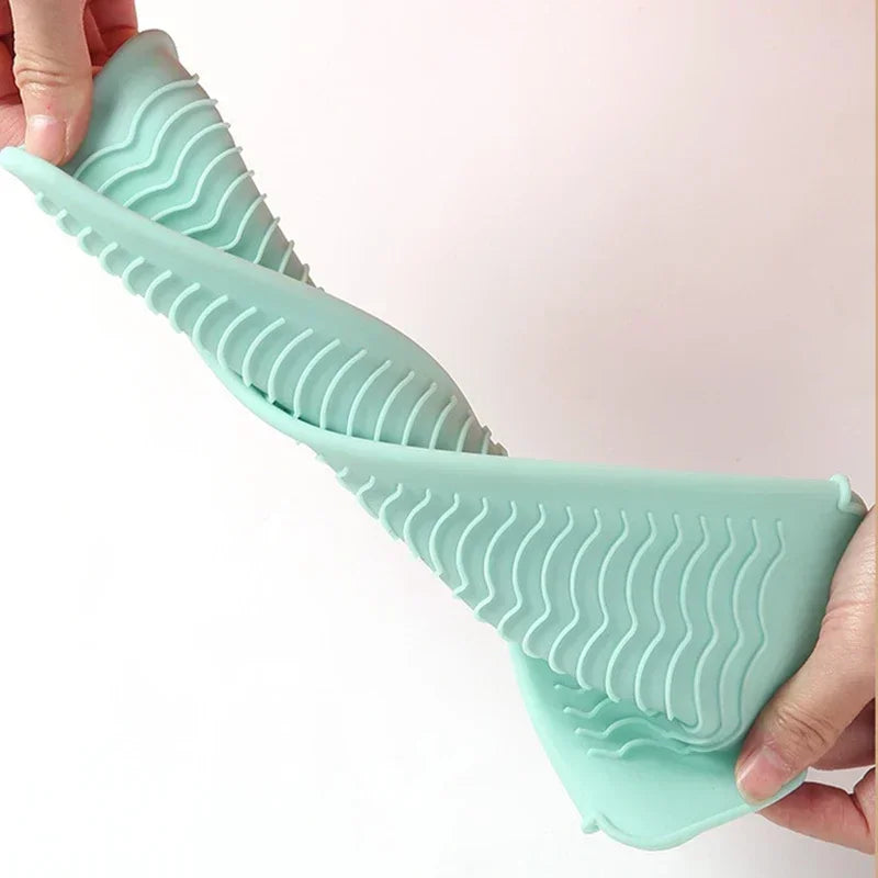 Silicone Hair Curling Wand Cover Hair Straightener Storage Bag Hairdressing Curling Iron Insulation Mat Heat Resistant Pouch