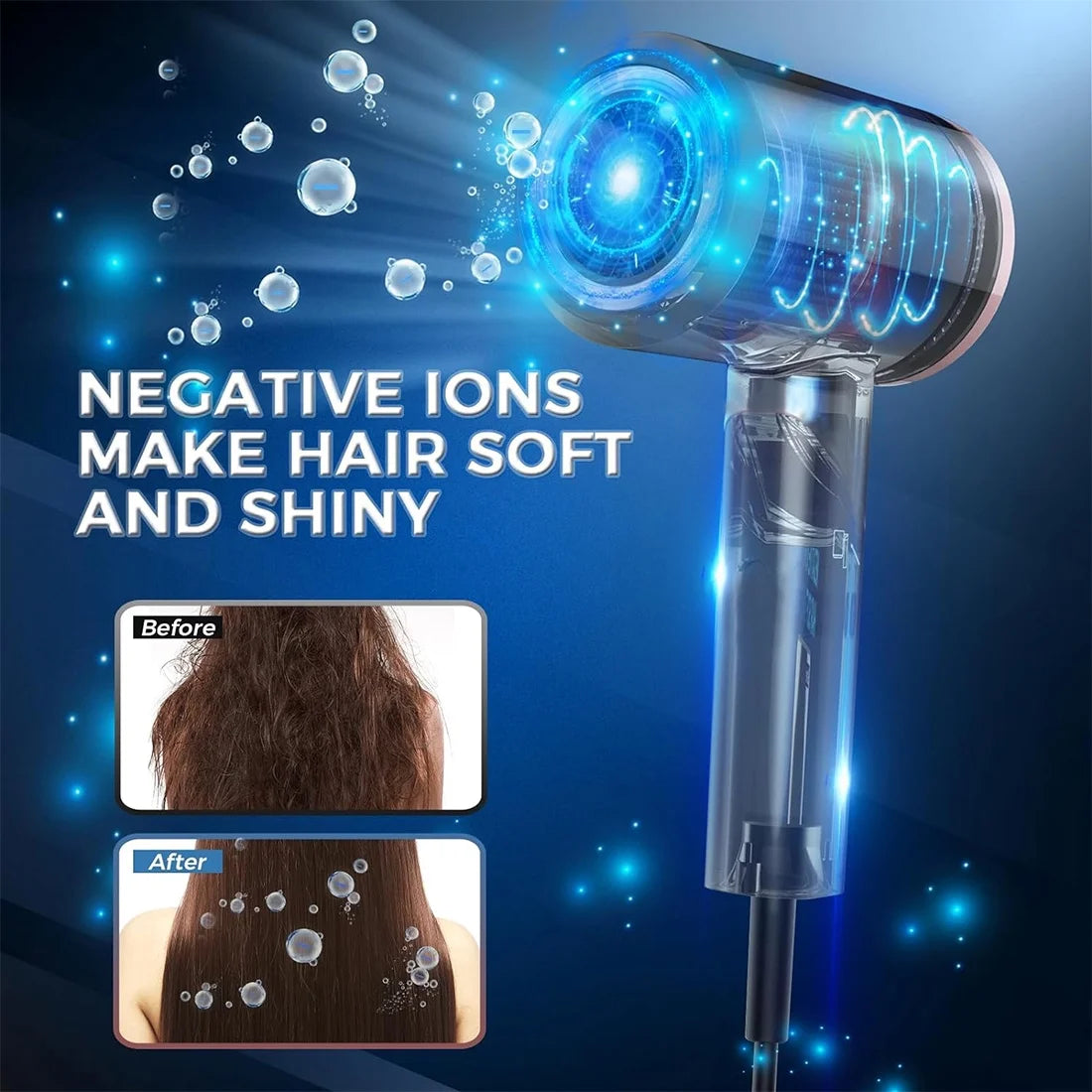 Hair Dryer,Hair Blow Dryer 1200W with Diffuser, Travel Ionic Hair Dryer, Constant Temperature for Hair Care without Damaging Hair, Fast Drying Lightweight,Low Noise with Smooth Nozzle,Black