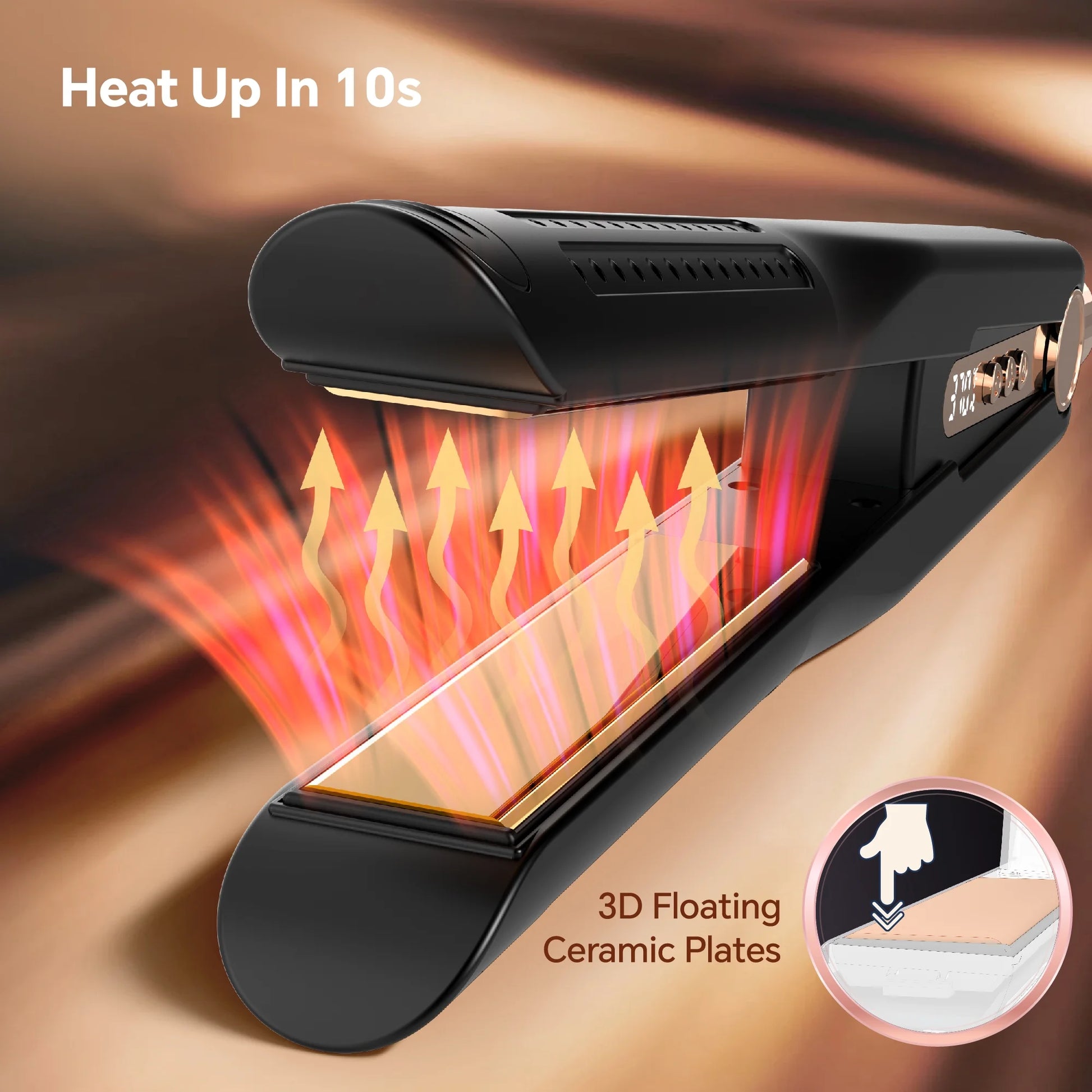 Airflow Styling, Hair Straightener, 1 Inch Curling Wand Cool Air Vent, 5 Temp, Universal Voltage