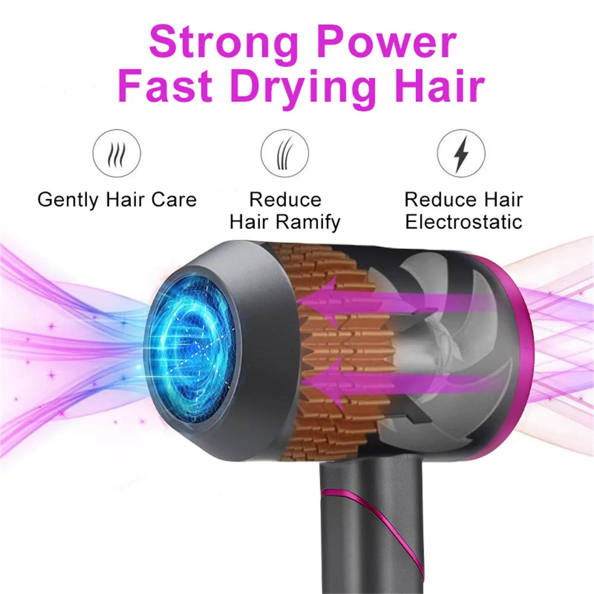 Ionic Hair Dryer - Powerful 1800W, Frizz-Free Technology, Travel-Friendly Design