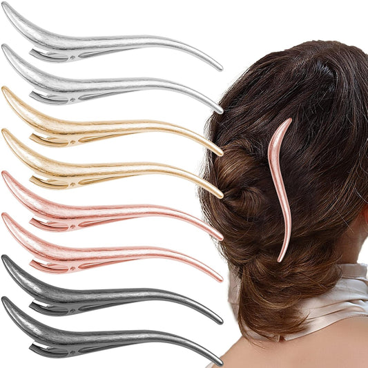 8 Pcs Large Metal Duckbill Hair Clips, 5 Inch Long Alligator Hair Pins French Twist Hair Barrette Strong Clamp Hairpins Spring Duckbill Hair Accessories for Women Thick Long Updo Hair Style