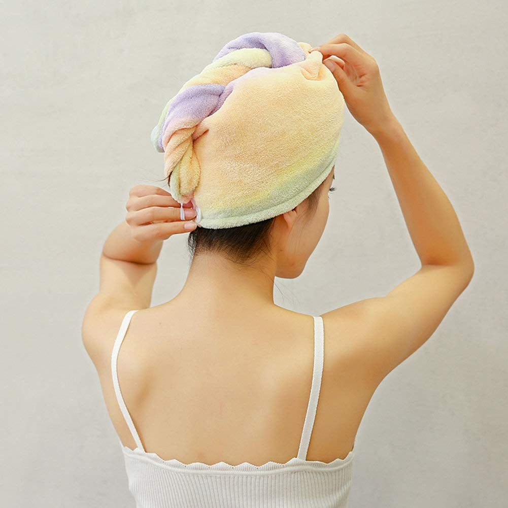 Microfiber Hair Drying Wrap Towel for Women Turban Fast Dry Multicolored