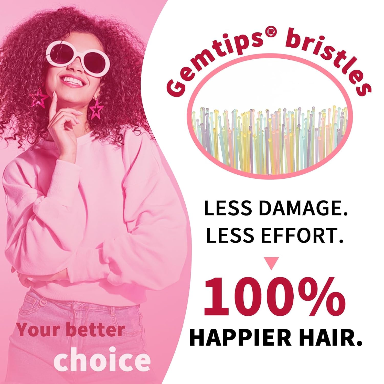 Detangling Wet Hair Brush for Curly or Straight Hair, Vented Detangler Hairbrush with Double-Layered Ultra and Soft-Nylon Bristles for Wet or Dry Hair, Gift for Women Girls Kids