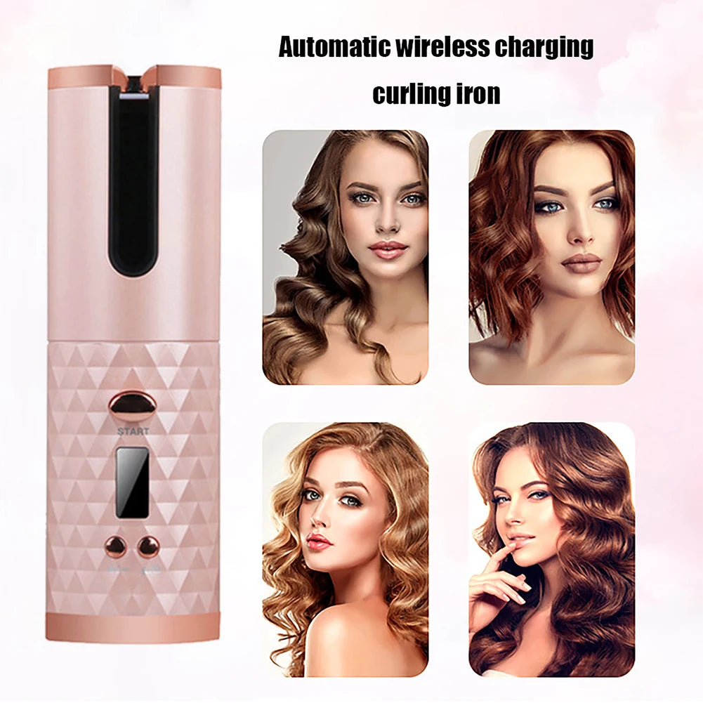 Wireless Hair Curler Portable Wireless Automatic Hair Curler Scald-Free Multi-Function Rechargeable Women Curls Waves Tool