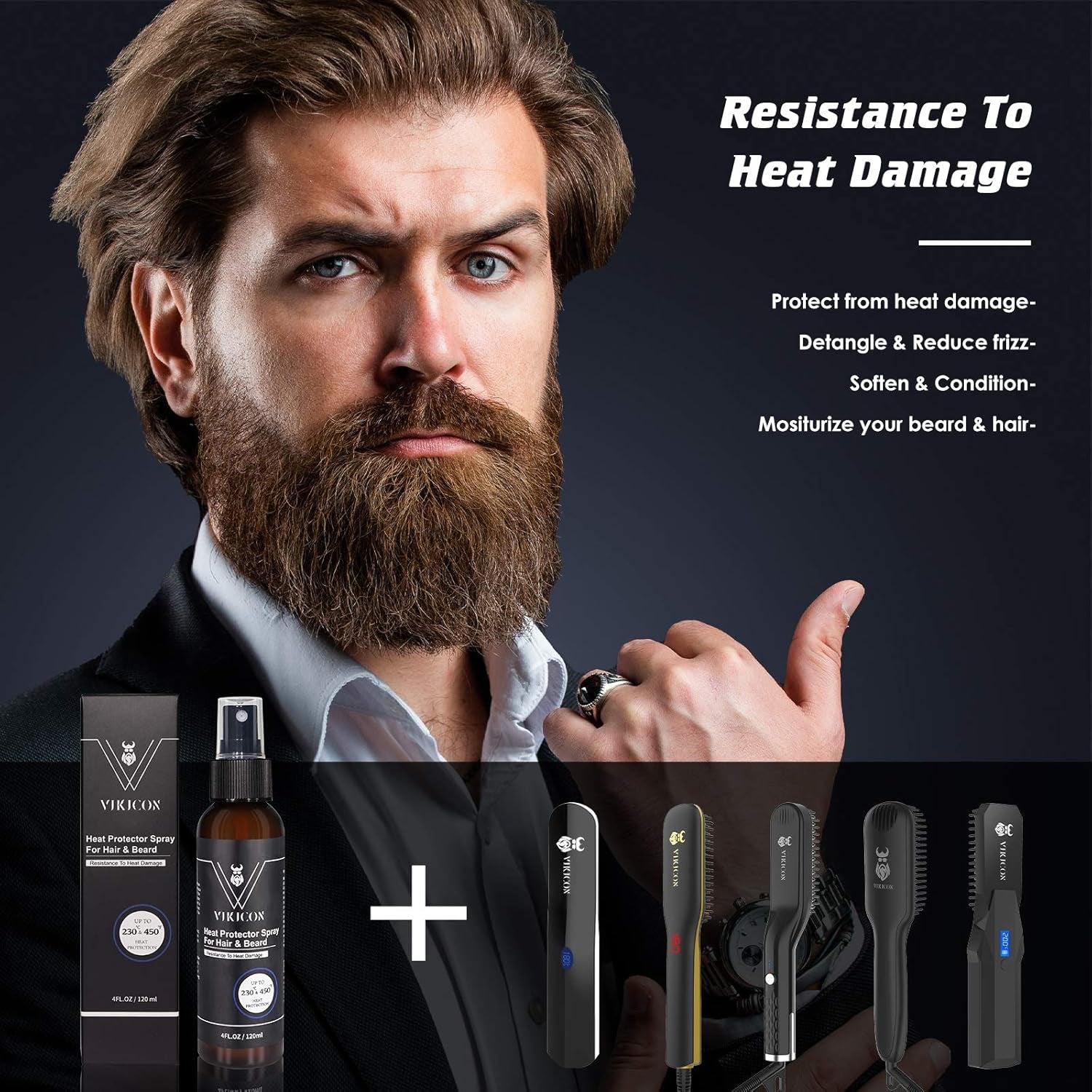 Shield Heat Protectant Spray - Blend Prevents Damage & Breakage for Hair and Beard
