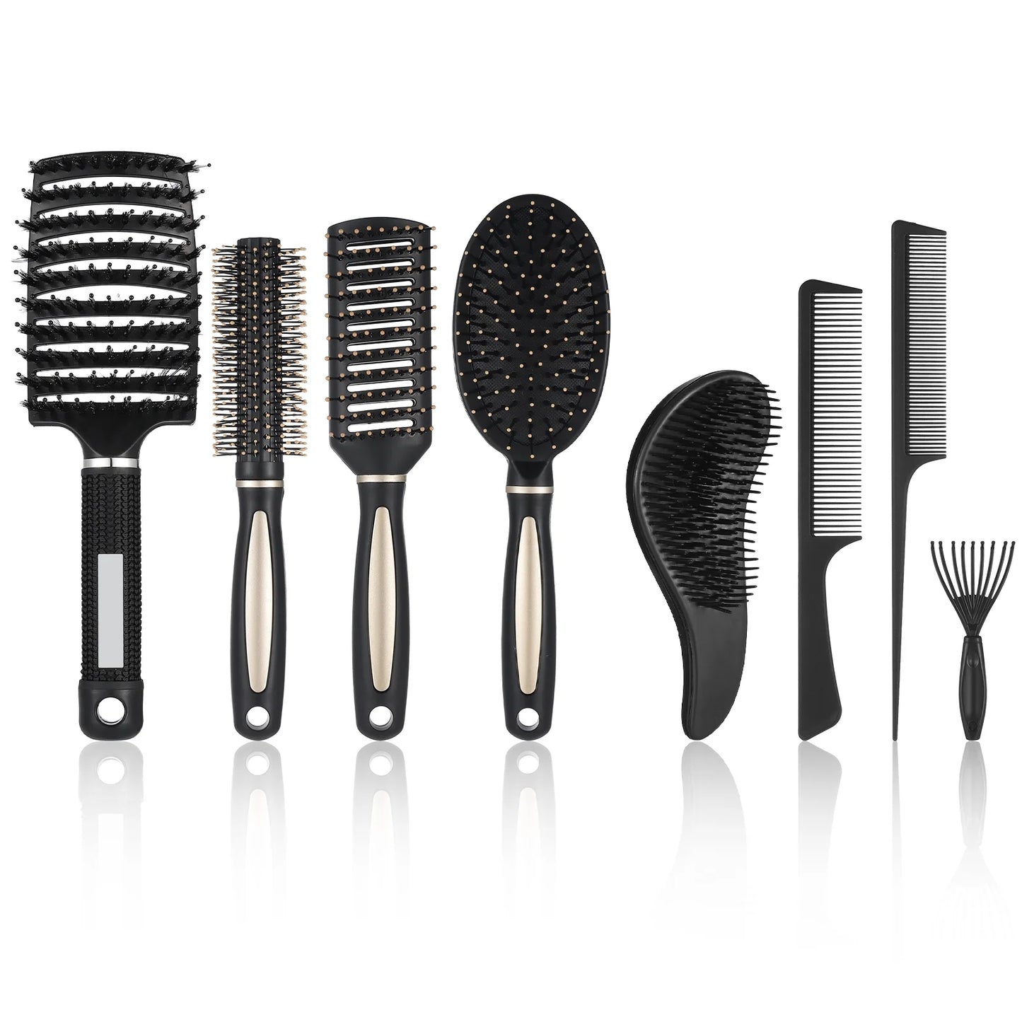 8 Pack Detangling Hairbrush for Men Women, Detangling Brush for Thick Curly Hair, Pain-Free Hair Brush Curly Hair, anti Breakage Hair Brush