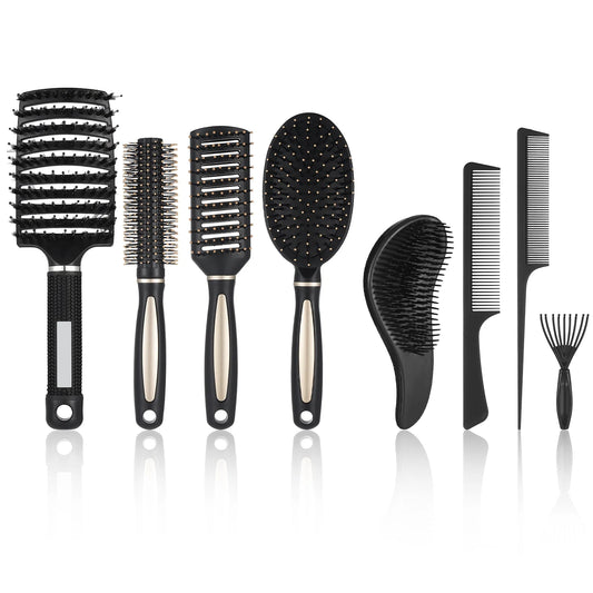8 Pack Detangling Hairbrush for Men Women, Detangling Brush for Thick Curly Hair, Pain-Free Hair Brush Curly Hair, anti Breakage Hair Brush