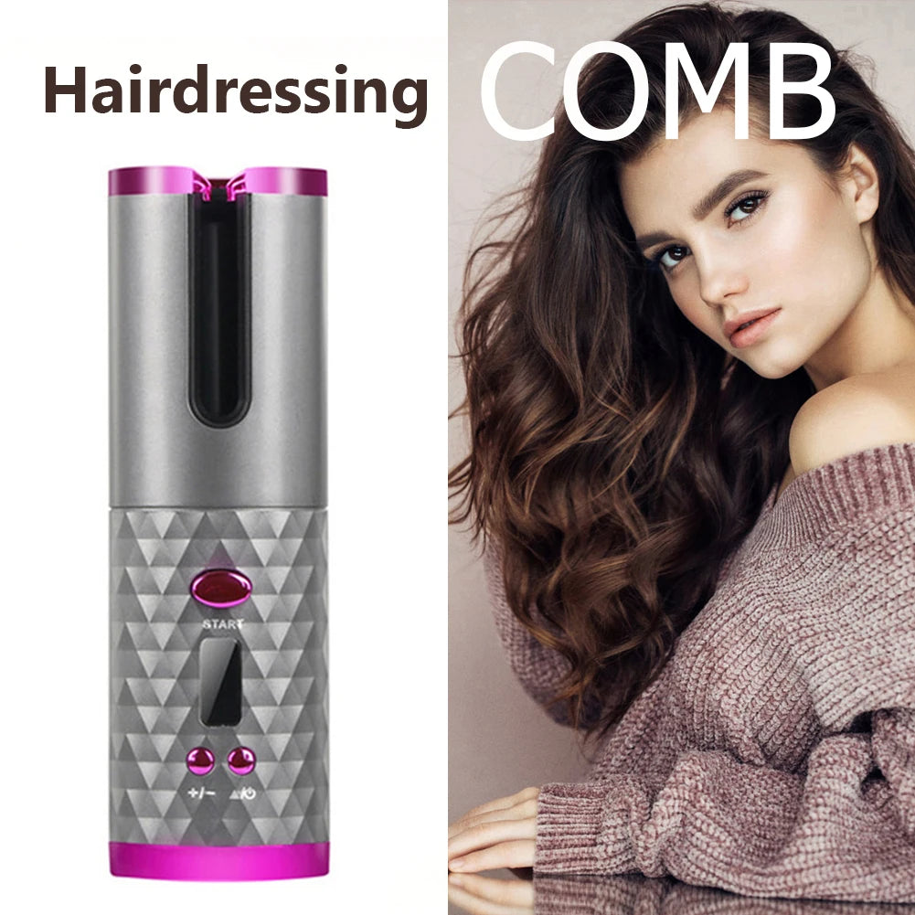 Wireless Hair Curler Portable Wireless Automatic Hair Curler Scald-Free Multi-Function Rechargeable Women Curls Waves Tool