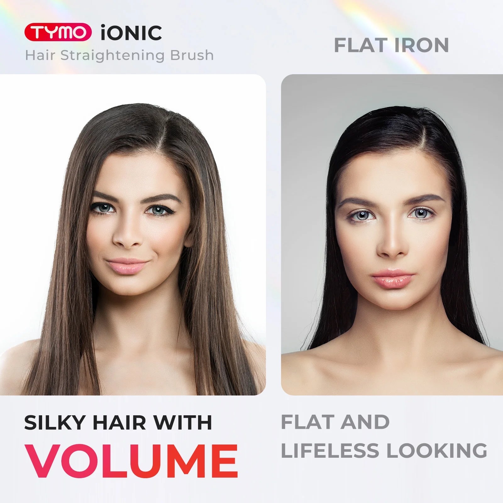 Ionic Hair Straightener Brush with 16 Temp Setting, LED Display Flat Iron Comb, Dual Voltage