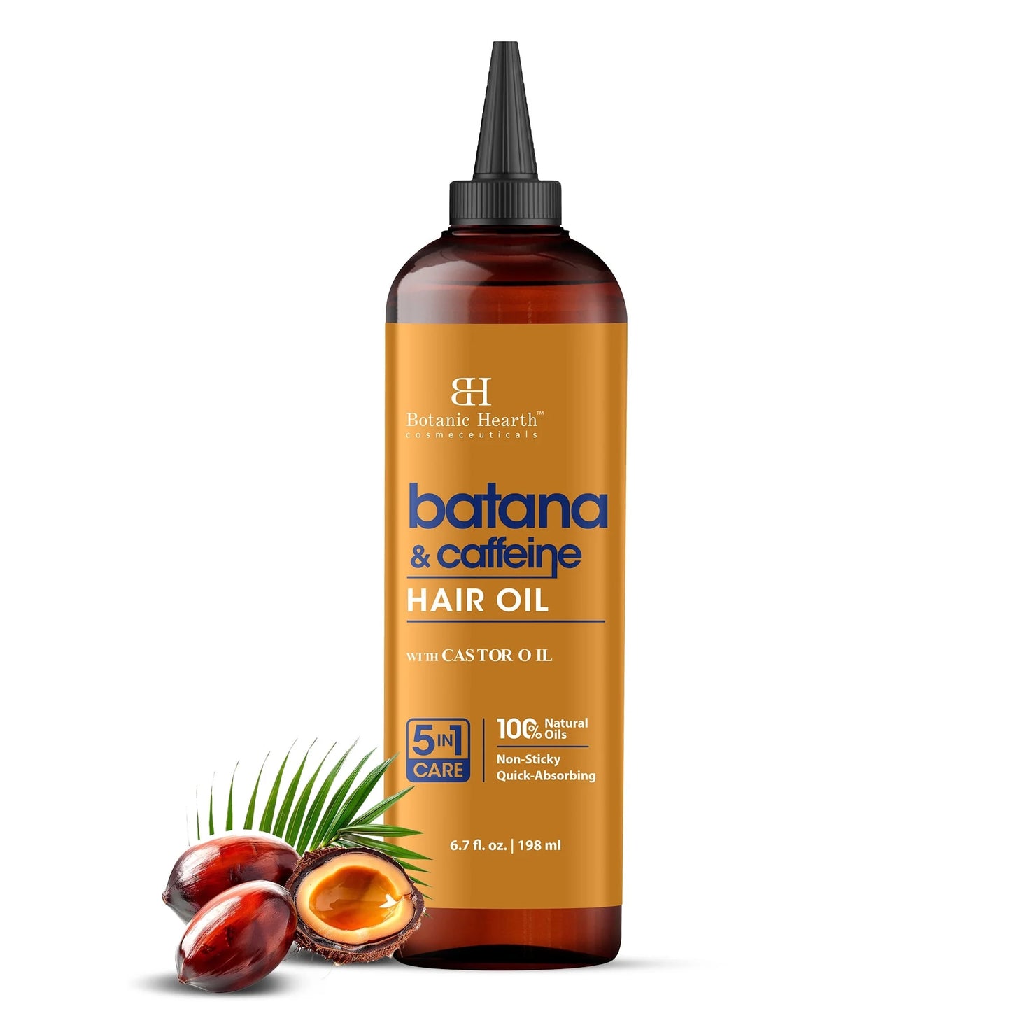 Batana & Caffeine Hair Oil (6.7 Fl Oz) | Revitalizing and Strengthening Hair Treatment for Fuller, Healthier-Looking Hair | Paraben Free | Suitable for All Hair Types