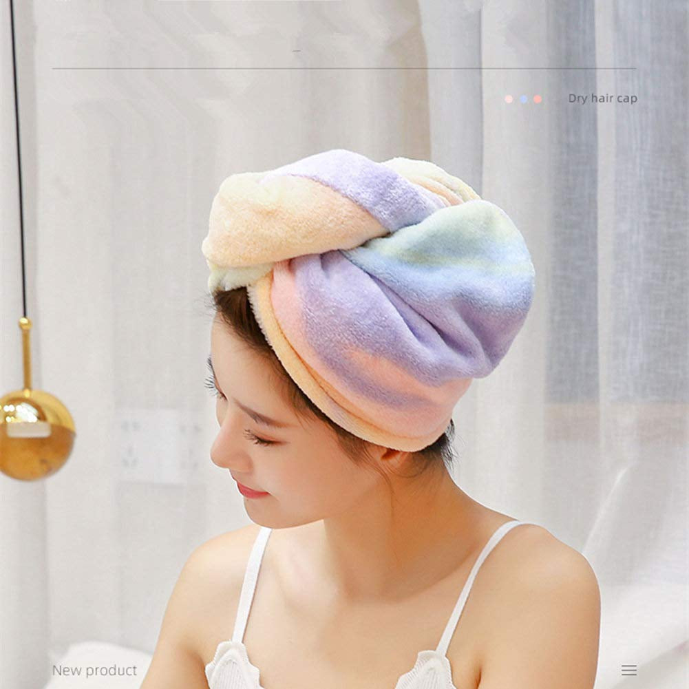 Microfiber Hair Drying Wrap Towel for Women Turban Fast Dry Multicolored