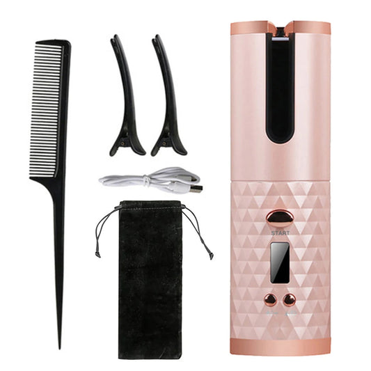 Wireless Hair Curler Portable Wireless Automatic Hair Curler Scald-Free Multi-Function Rechargeable Women Curls Waves Tool