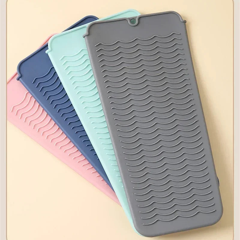 Silicone Hair Curling Wand Cover Hair Straightener Storage Bag Hairdressing Curling Iron Insulation Mat Heat Resistant Pouch